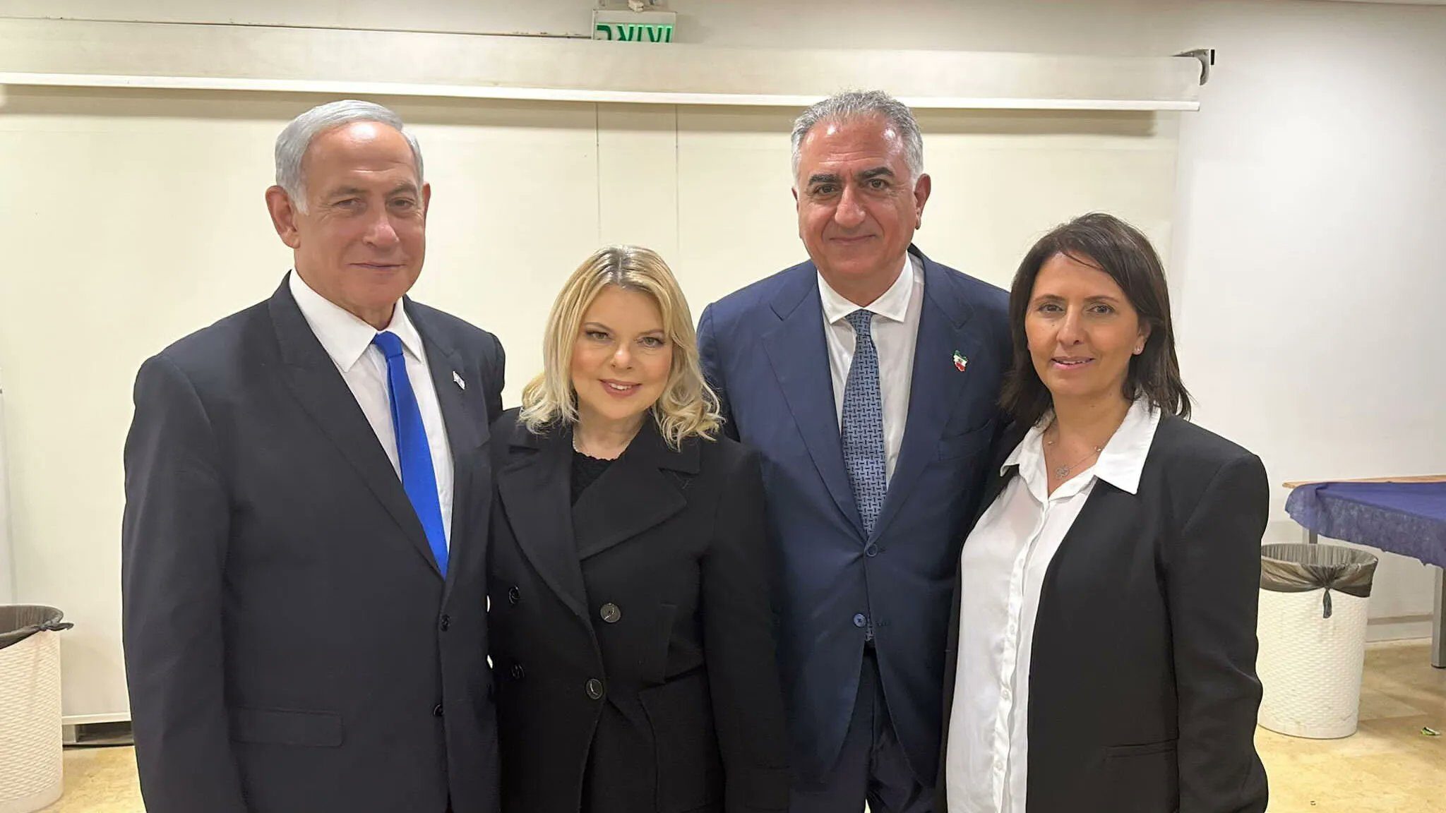Reza Pahlavi with Israeli officials during his April 2023 visit to Israel.